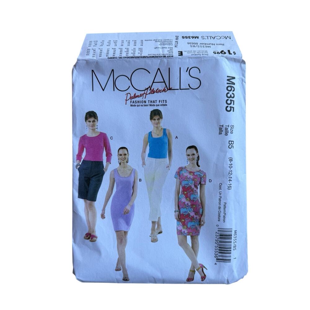 MCCALLS Palmer Pletsch Fitted Top Dress Pattern Uncut Sz B5 8-10-12-14-16 M6355